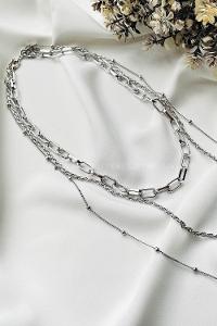 Modalamelif Gümüş 3Lü Kombin Dünya Detaylı Kolye