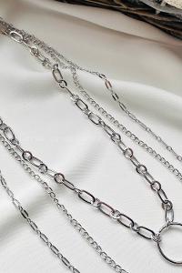 Modalamelif Gümüş 3Lü Kombin Halka Yıldız Detaylı Kolye