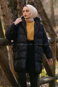 Modalamelif Oversize Kapüşonlu Şişme Mont Siyah