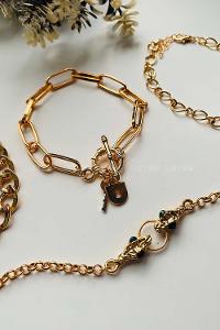 Modalamelif Gold 4lü Kombin Yılan Detay Bileklik Seti