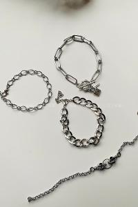 Modalamelif Gümüş 4lü Kombin Yılan Detay Bileklik Seti