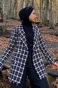 Modalamelif Tüvit Çeket Püskül Detaylı Siyah