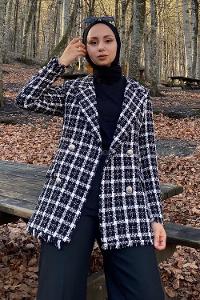 Modalamelif Tüvit Çeket Püskül Detaylı Siyah