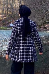 Modalamelif Tüvit Çeket Püskül Detaylı Siyah