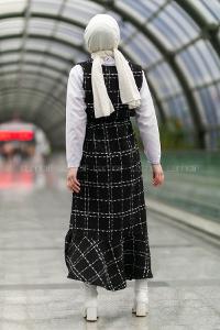 Modalamelif Ekose Desenli Jile  Siyah