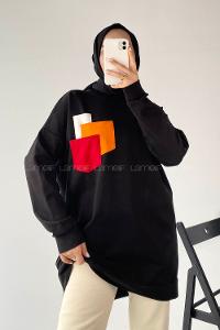 Modalamelif 3 Renk Cepli Tunik Siyah