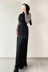 Modalamelif Beli Kemer Detaylı Zara Jile Siyah