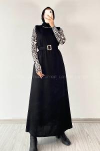 Modalamelif Beli Kemer Detaylı Zara Jile Siyah