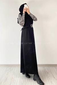 Modalamelif Beli Kemer Detaylı Zara Jile Siyah