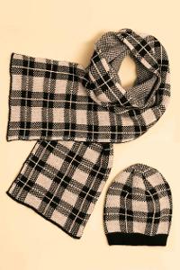 Modalamelif İkili Lüks Siyah Beyaz Takım Bere