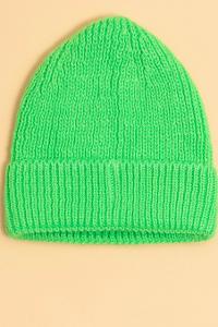 Modalamelif Lüx Fitilli Katlamalı Fosfor Yeşili Bere