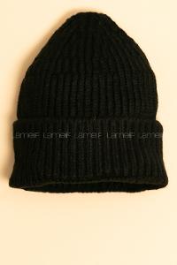 Modalamelif Lüx Fitilli Katlamalı Siyah Bere