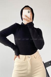 Modalamelif Yarım Balıkçı Yaka Kaşkorse Body Siyah