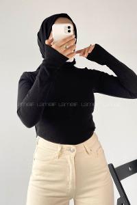 Modalamelif Yarım Balıkçı Yaka Kaşkorse Body Siyah