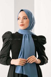 Modalamelif Açık İndigo Medine İpeği Şal