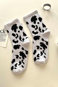 Lamelif İnek Desenli Kolej Çorap