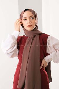 Modalamelif Kahverengi Medine İpeği Şal