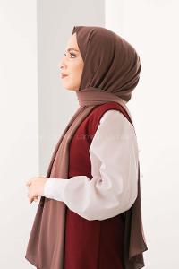 Modalamelif Kahverengi Medine İpeği Şal