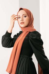 Modalamelif Koyu Tarçın Medine İpeği Şal