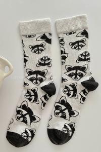 Modalamelif Rakun Baskılı Kolej Çorap