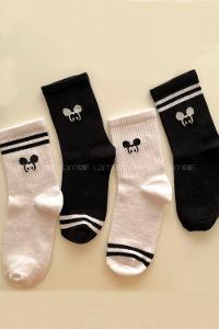 Modalamelif Karikatür Baskılı Kolej Çorap Seti 4lü Paket