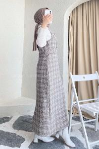 Modalamelif Önü Düğme Detaylı Jile  SoftKahve