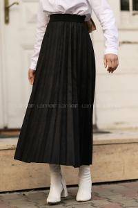 Modalamelif Piliseli Süet Etek Siyah