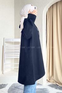 Modalamelif Kapüşonlu Nyc Baskılı Tunik Siyah