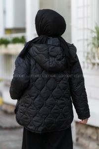 Modalamelif Kapitone Model Oversize Şişme Mont Siyah