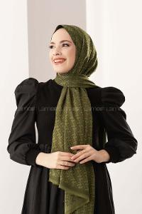 Modalamelif F İpeksi Jakarlı Şal Asker Yeşili