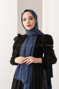 Modalamelif Petrol Mavisi  Medine İpeği Şal