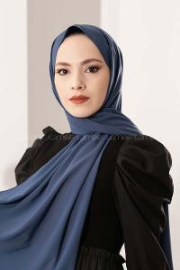 Modalamelif Petrol Mavisi  Medine İpeği Şal