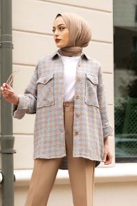 Modalamelif Çift Kapak Cepli Oduncu Gömlek Mavi