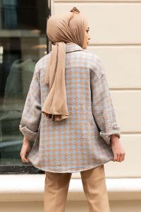 Modalamelif Çift Kapak Cepli Oduncu Gömlek Mavi