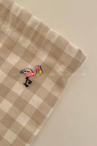 Lamelif Flamingo Desen Demir Broş