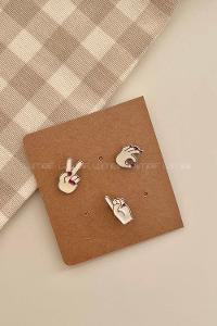 Modalamelif İşaret 3lü Demir Broş