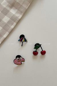 Modalamelif Kiraz 3lü Demir Broş