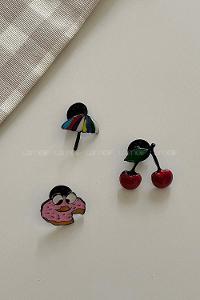 Modalamelif Kiraz 3lü Demir Broş