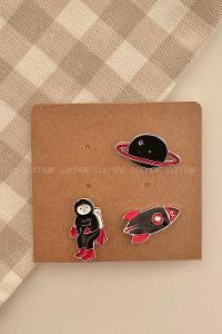 Modalamelif Uzay 3lü Demir Broş