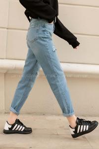 Modalamelif Açık Mavi Peçli Mum Jeans Pantolon