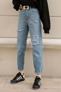 Modalamelif Açık Mavi Peçli Mum Jeans Pantolon