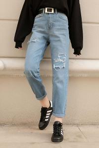 Modalamelif Açık Mavi Peçli Mum Jeans Pantolon