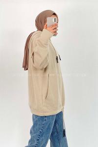 Modalamelif  Berendıne Z Üç İplik Sweat Bej