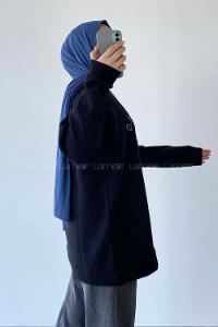 Modalamelif Bisiklet Yaka Calabasas Baskı Nakış Detaylı Sweat Siyah