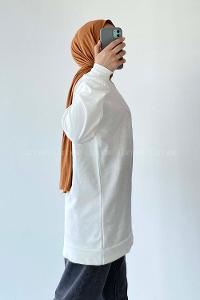 Modalamelif Bisiklet Yaka Calabasas Baskılı Sweat Beyaz