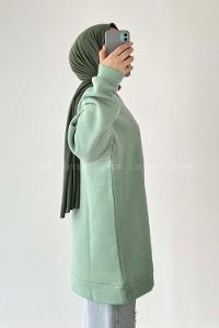 Modalamelif Bisiklet Yaka Calabasas Baskılı Sweat Mint Yeşili