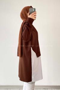 Modalamelif Dakron Renk Garnili Sweat Acıkahve