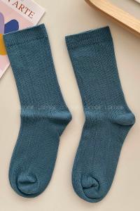 Modalamelif İnce Fitilli İndigo Çorap