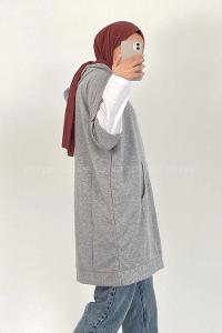 Modalamelif Kapüşonlu Sweat Gri