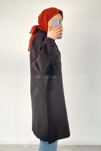 Modalamelif Tek Cep Detaylı Dakron Gömlek Siyah